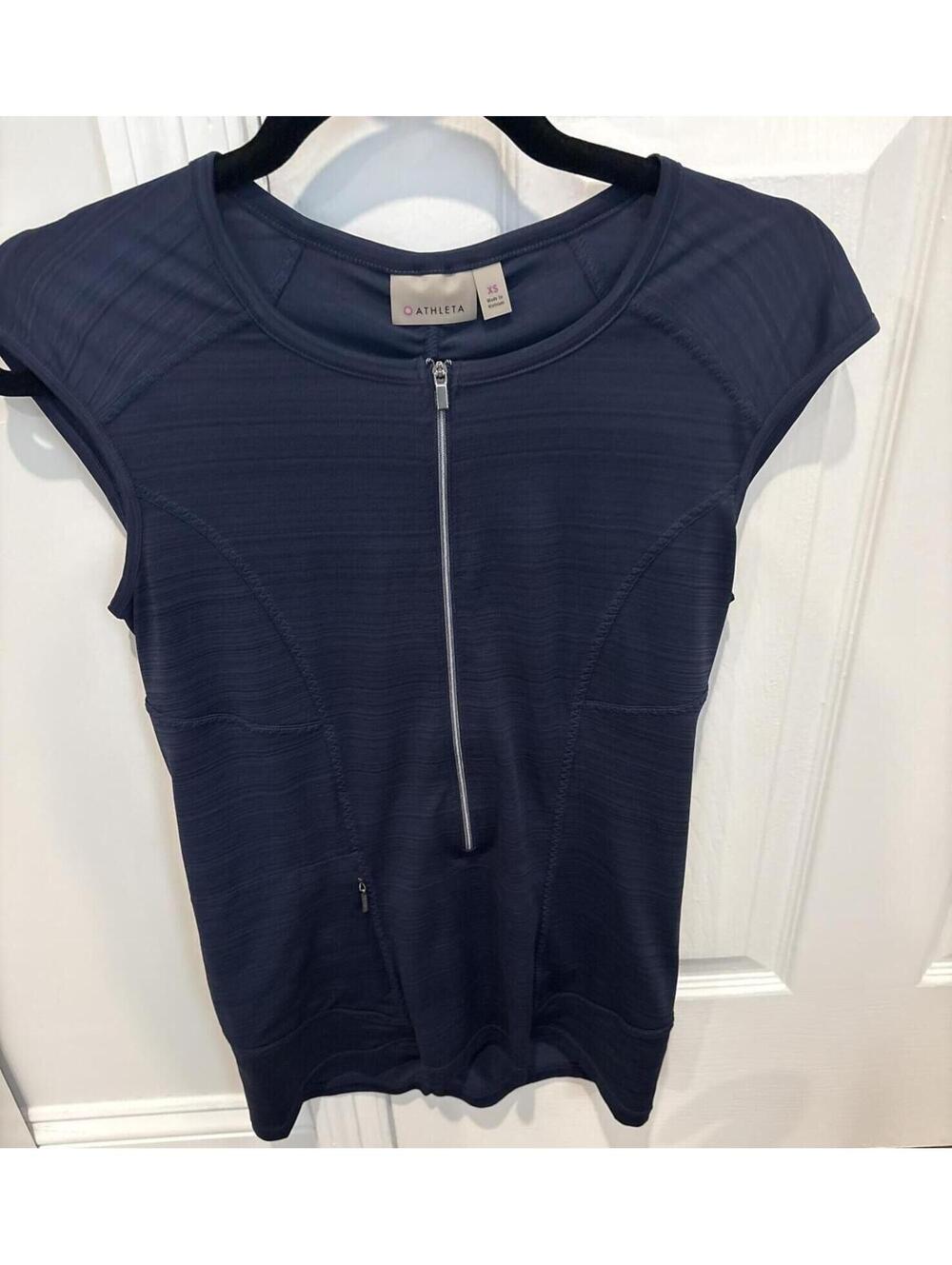 Athleta Navy Half-Zip Performance Top Size XS